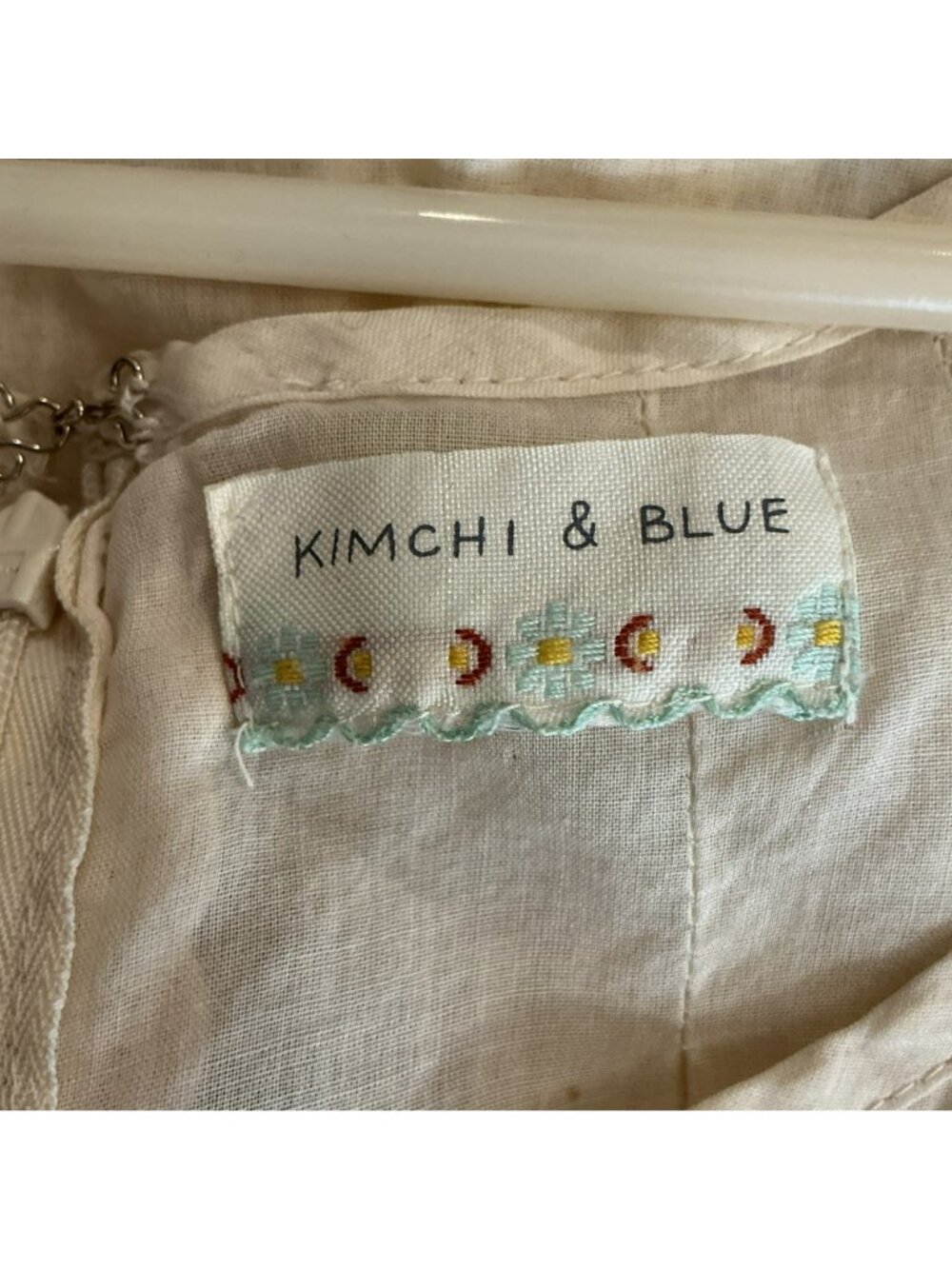 Kimchi & Blue Ivory Embroidered Short-Sleeve Mini Dress  Delicate XXS - Picture 5 of 7